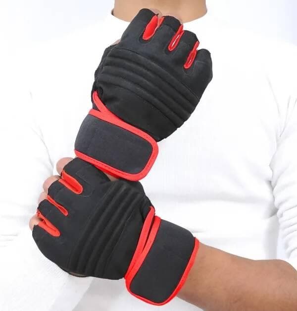 Riding Gloves Workout, Cross Fit,Best For Men Gym & Fitness Gloves (Red)  - HalfPe