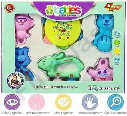 Rattle set in a gift box (6 pcs) - HalfPe