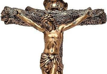 KariGhar® Crucifix / Jesus Christ / Cross Jesus / Crucified Jesus Perfect for Prayer Room / Drawing Room/ Bedroom/ Gifting & Decoration. { (Gold) , ( 5 x 33 x 52 cm / 2 x 13 x 21 INCH ) } - HalfPe