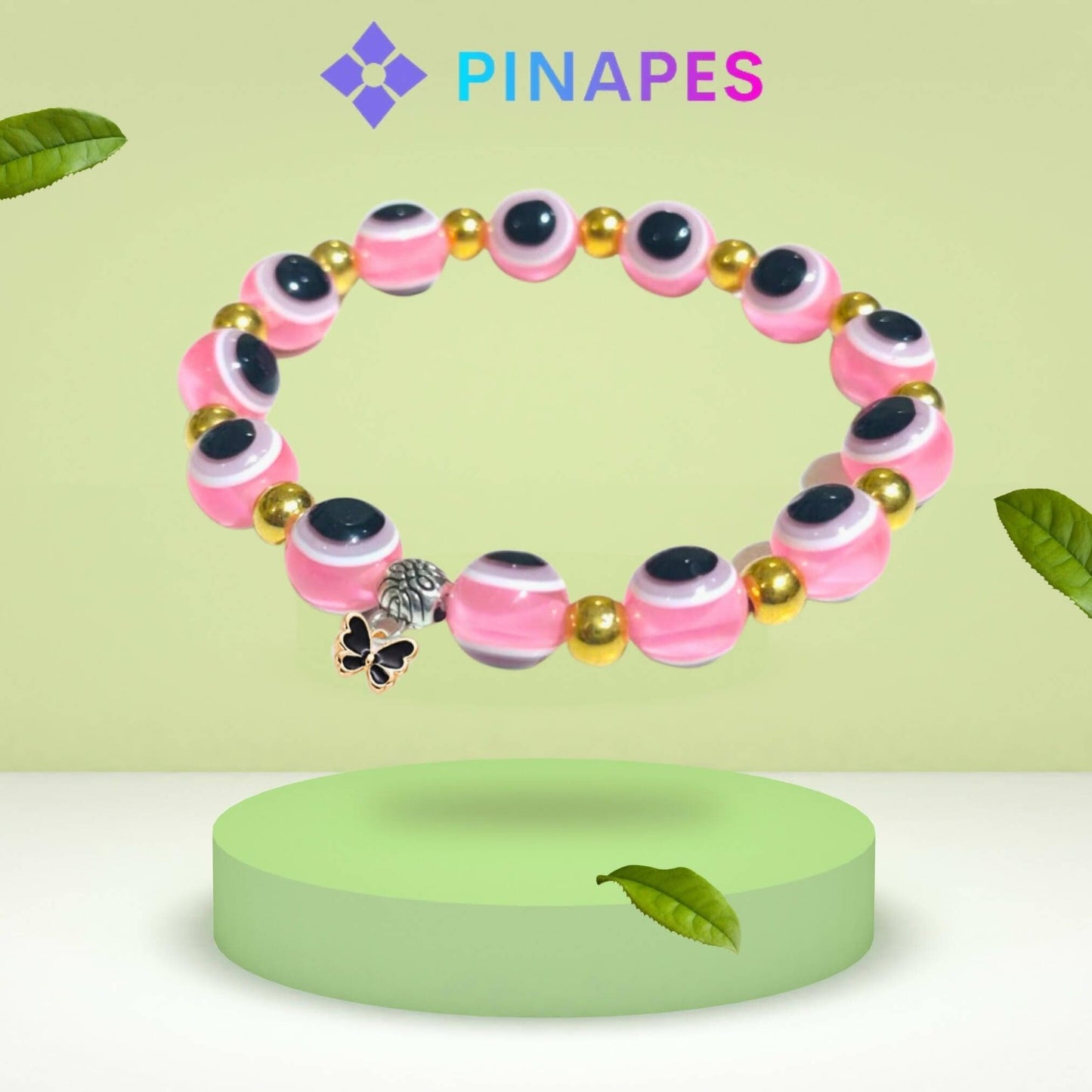 Pinapes Stunning Beaded Bracelet with Butterfly Pendent (Multi Color) - HalfPe