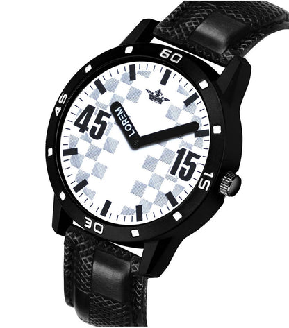 LOREM White Professional Look Analog Watch For Men LR58 - HalfPe