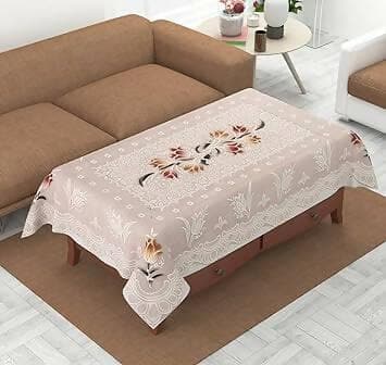 Table Cover Cream Flower Design - HalfPe