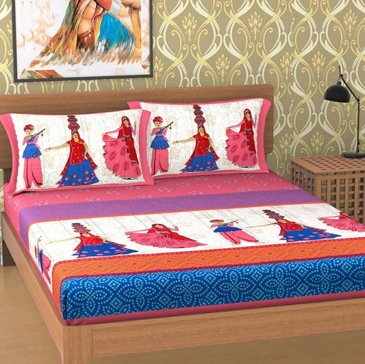 Traditional Bedsheet with 2 Pillow Covers - HalfPe