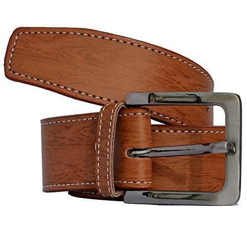 Men's Synthetic leather black and tan needle pin point buckle belts combo (Pack of 2) - HalfPe