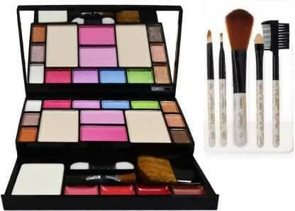 Bingeable Combo of Eye Shadow Makeup Kits with (5 Pcs Brush) - HalfPe