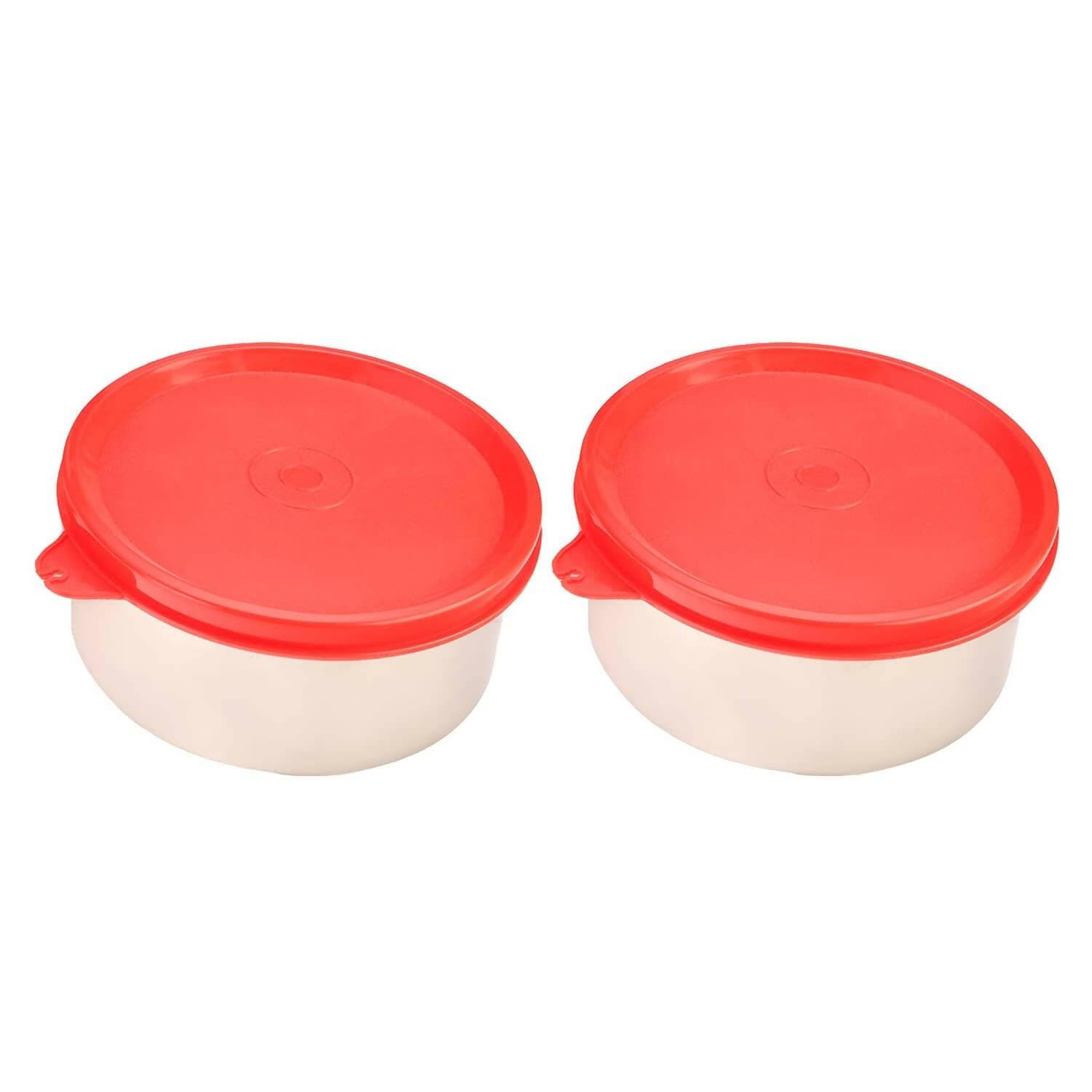 Stainless Steel Containers with BPA Free Airtight Lid 450ml (Pack of 2) - HalfPe