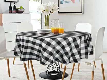 Lushomes Buffalo Checks Plaid Dining Table Cover Cloth (Size 60 x 84 inches, 6 Seater) (Multicolour) - HalfPe