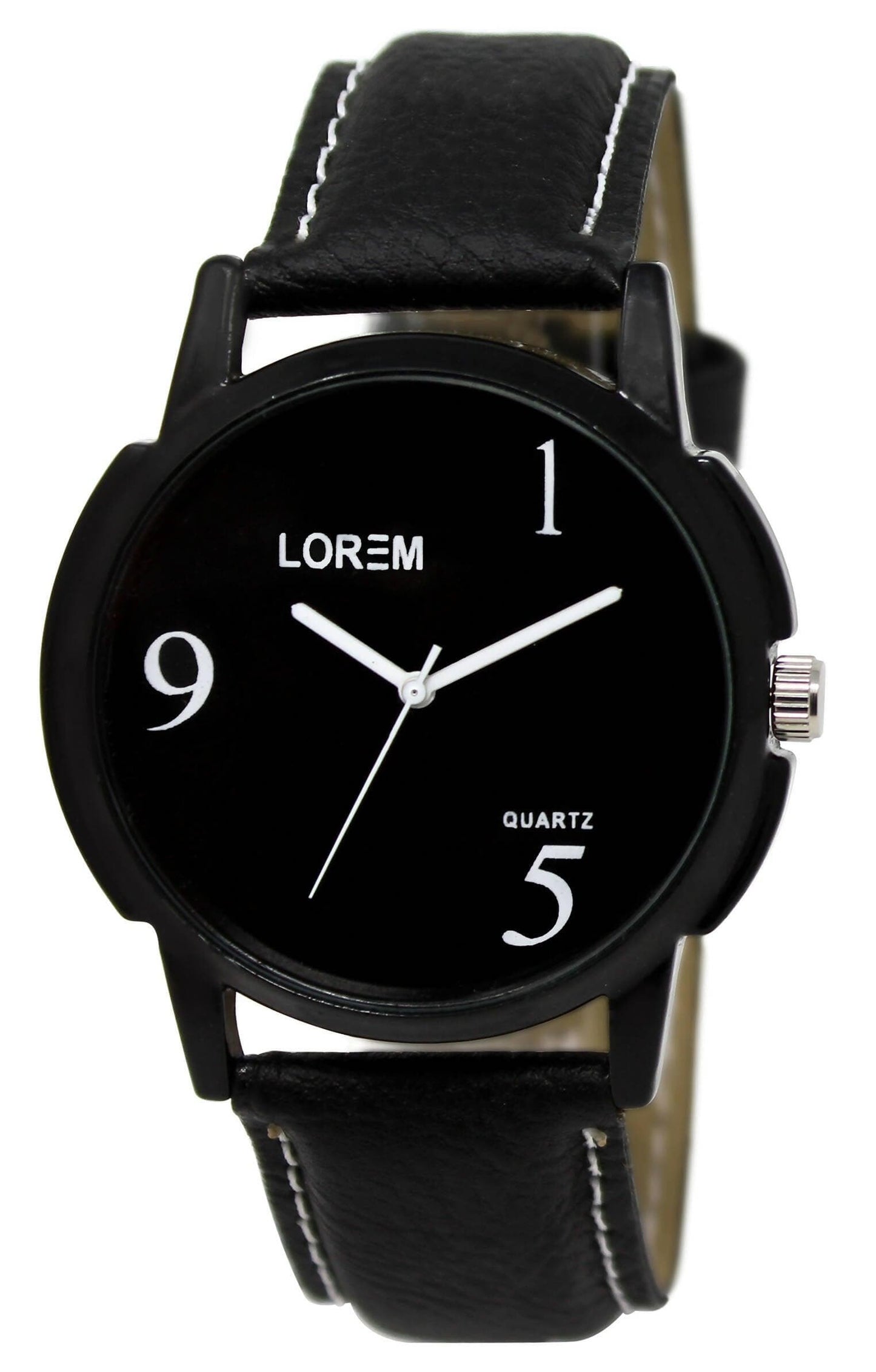 LOREM Black Glossy finish Analog Watch For Men LR06 - HalfPe