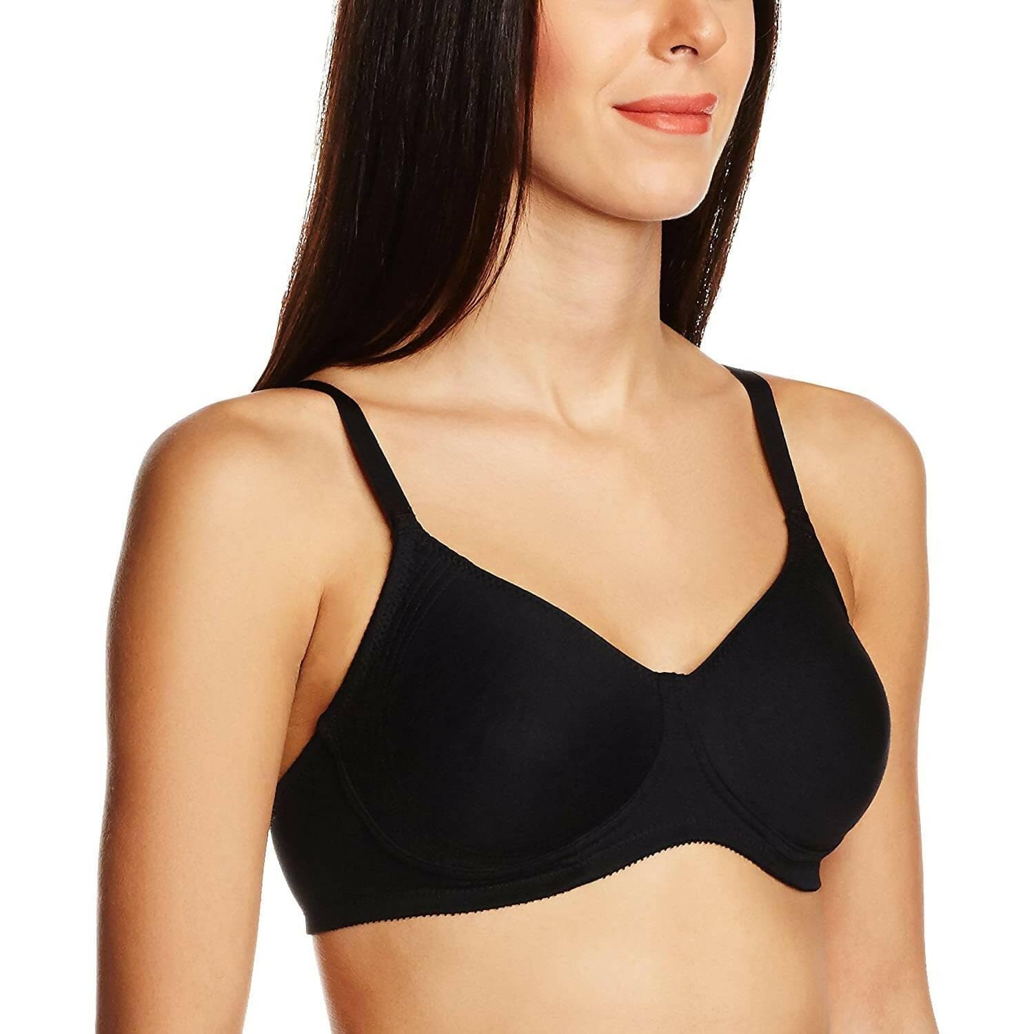 Non Padded Side Support Bra (Black) - HalfPe