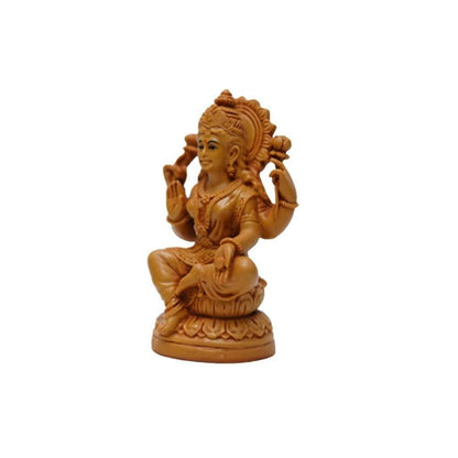 KariGhar Lakshmi Maa Idol for Puja Room, Gifting (Brown, 2.15X3.5X5 inches) - HalfPe