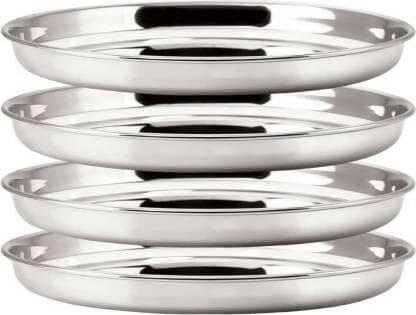 SHINI LIFESTYLE stainless steel plate set (Pack of 4) - HalfPe