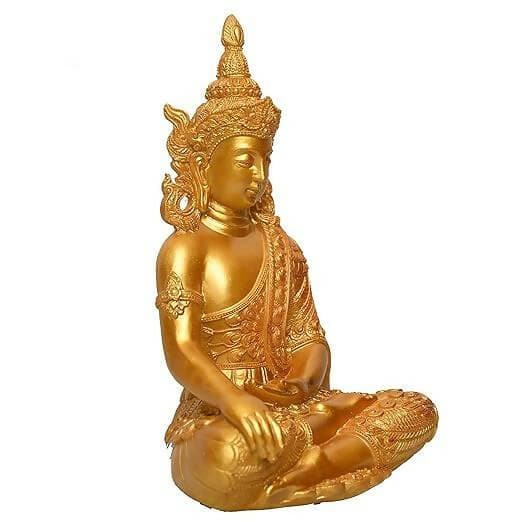 KariGhar Antique Meditating Buddha Statue Idol Perfect for Home | Prayer Room | Living Room | Decoration & Gifting (A0108) - HalfPe