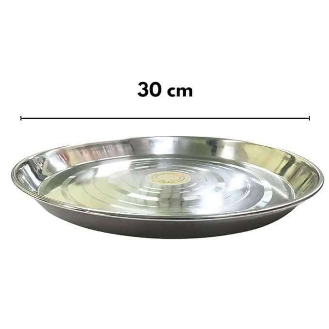 SHINI LIFESTYLE Stainless Steel Serving Plate/ khumcha thali(4) - HalfPe