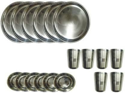 SHINI LIFESTYLE Stainless Steel Dinner Set, Kitchen Set for Home (Pack of 18) - HalfPe