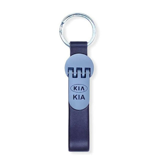 Kia Leather Metallic Keychain - HalfPe