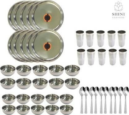 SHINI LIFESTYLE Stainless Steel Dinner Set (Pack of 50) - HalfPe