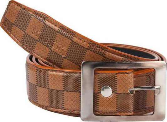 Men Formal Tan Synthetic Belt ( Size : 48) - HalfPe