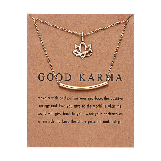 Pinapes Good Karma Charm Pendant Necklace with Wish Card for Women and Girls - HalfPe