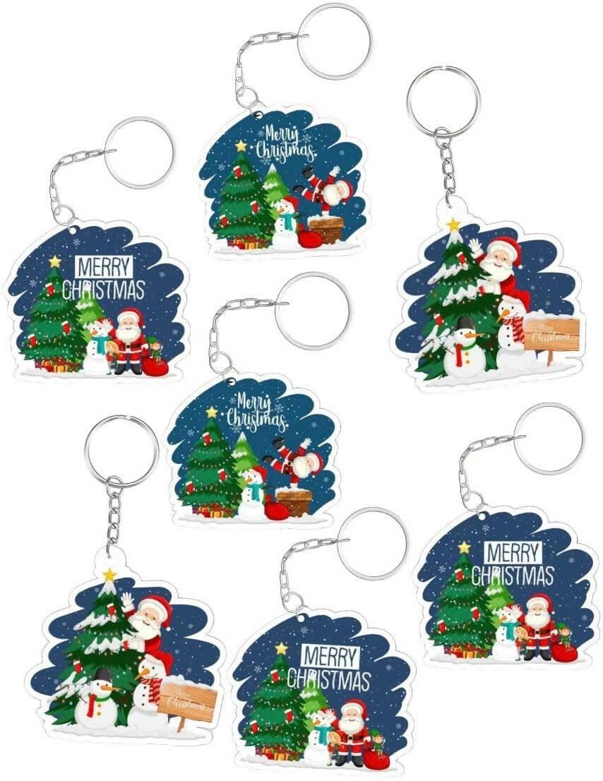 Le Delite Santa Claus Christmas Snowman Tree Deer Keychain (Pack of 10) - HalfPe