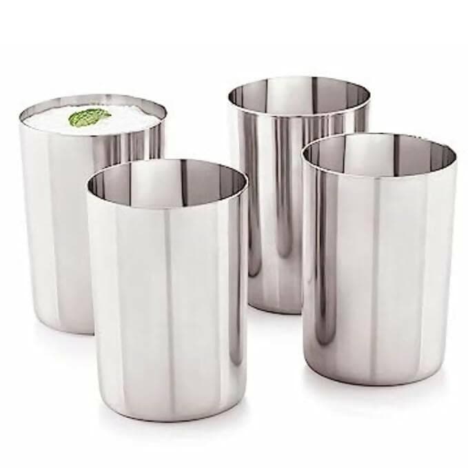 SHINI Lifestyle Stainless Steel Heavy Gauge Glass Set Water/Juice Glass (350 ml, 6pcs ) - HalfPe