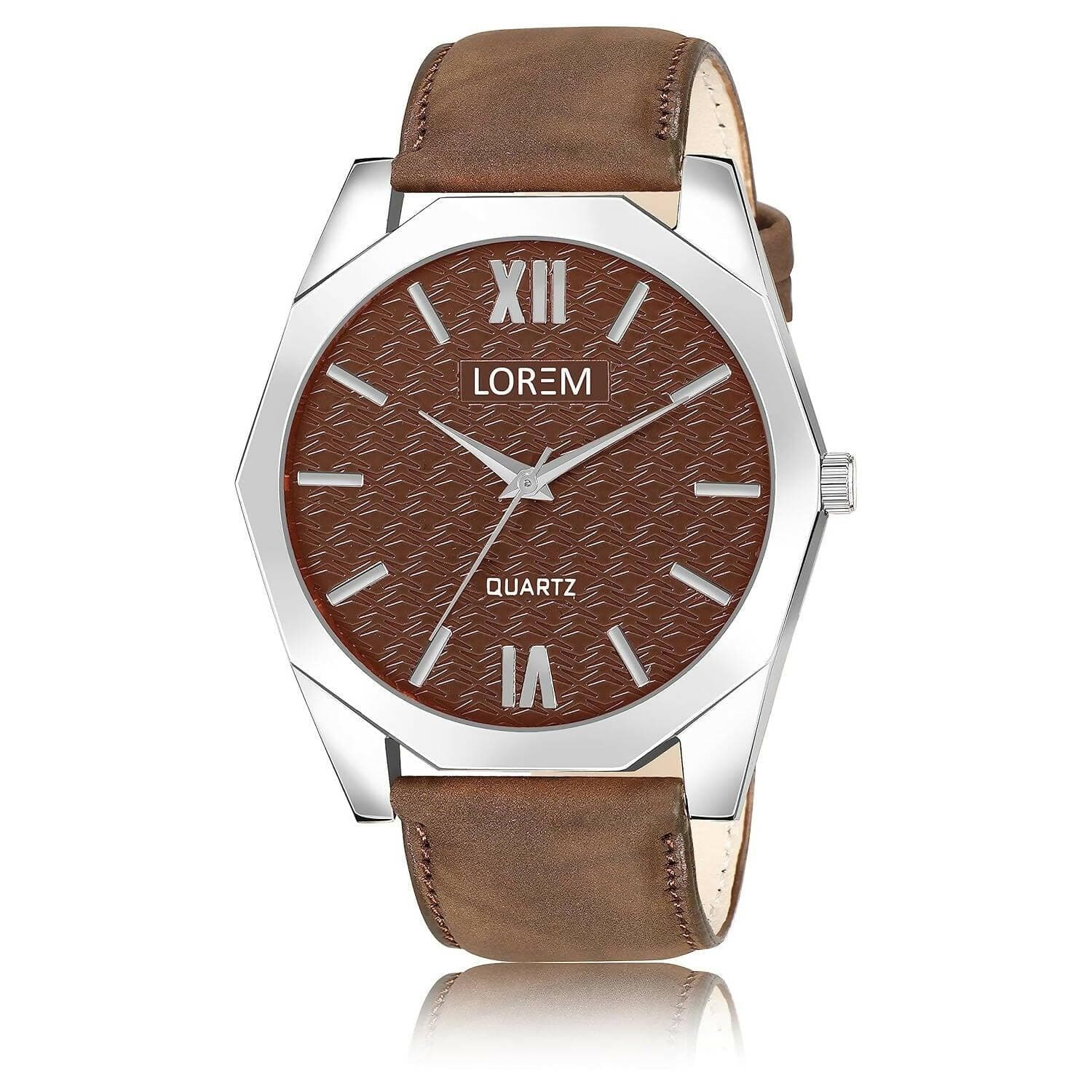 LOREM Brown 3d embossed Dial Analog Watch For Women LR332 - HalfPe