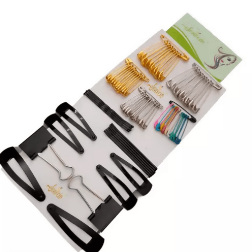 SENECIO SLIDER BOBBY PINS BINDER CLIP HAIR & SAREE PIN COMBO(68PC) - HalfPe