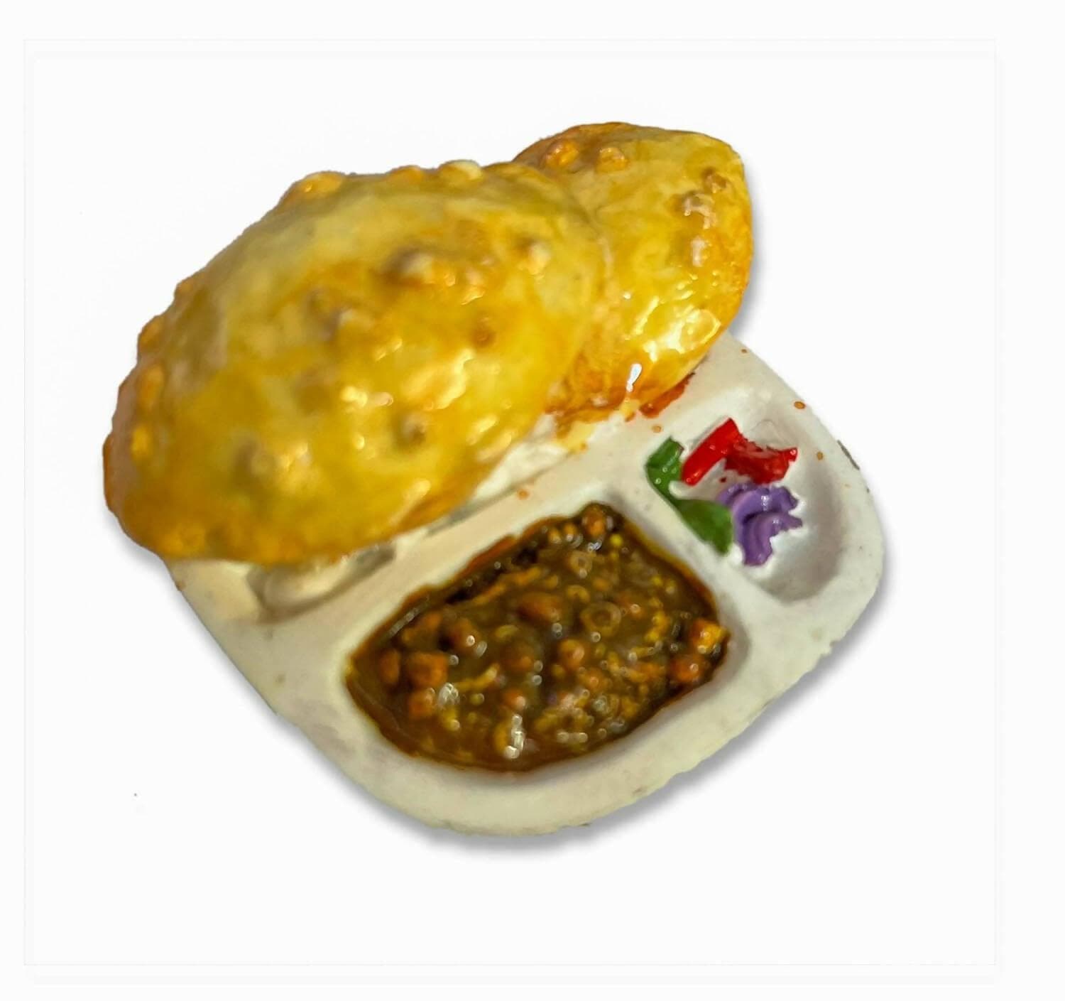 Chole Bhathura Miniature Food Fridge Magnet - HalfPe