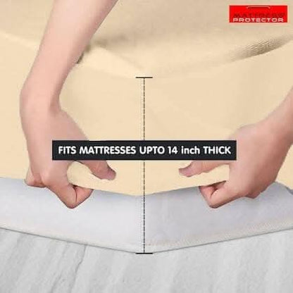 Mattress Protector Beige Waterproof Cover (72 x 36 inch) - HalfPe