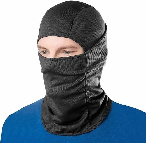 Black Bike Face Mask for Men & Women (Size: Free, Balaclava) - HalfPe