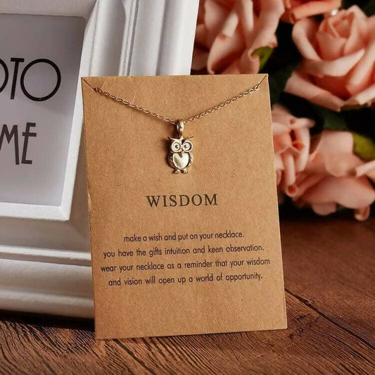 Pinapes Wisdom Charm Pendant Necklace with Wish Card for Women and Girls - HalfPe