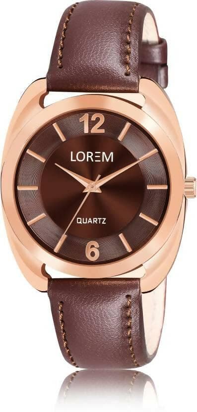 LOREM Brown Stylish Dial Analog Watch For Women LR324 - HalfPe