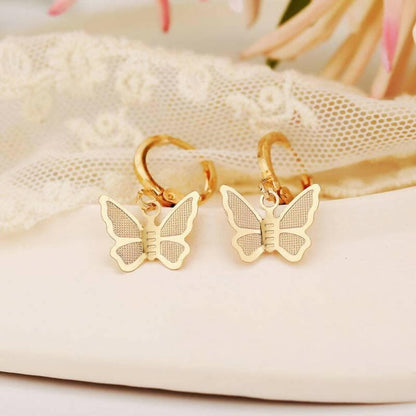 Pinapes elegant butterfly gold plated clip-on earrings for women and girls(golden) - HalfPe