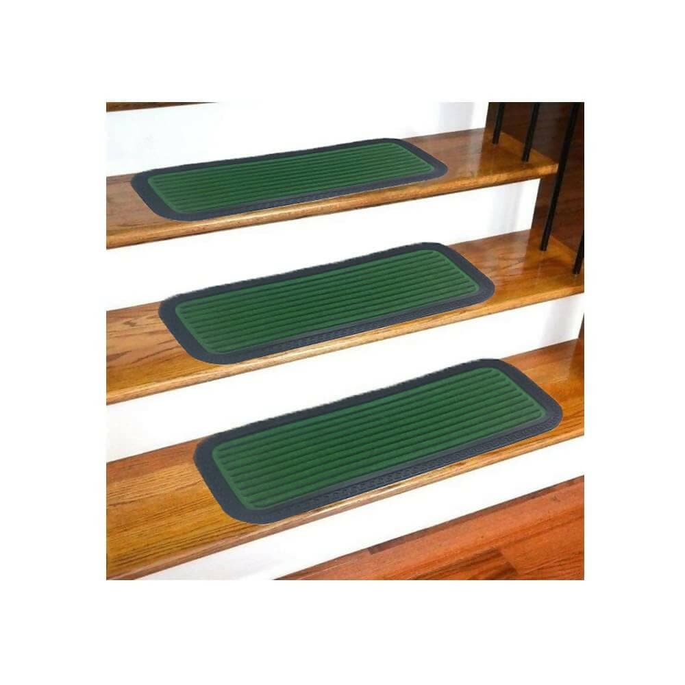 Mats Avenue Door Mats Multi Purpose, Washable Rubber and Polypropylene Mat (Green, 25x60 cm) - Set of 3 - HalfPe