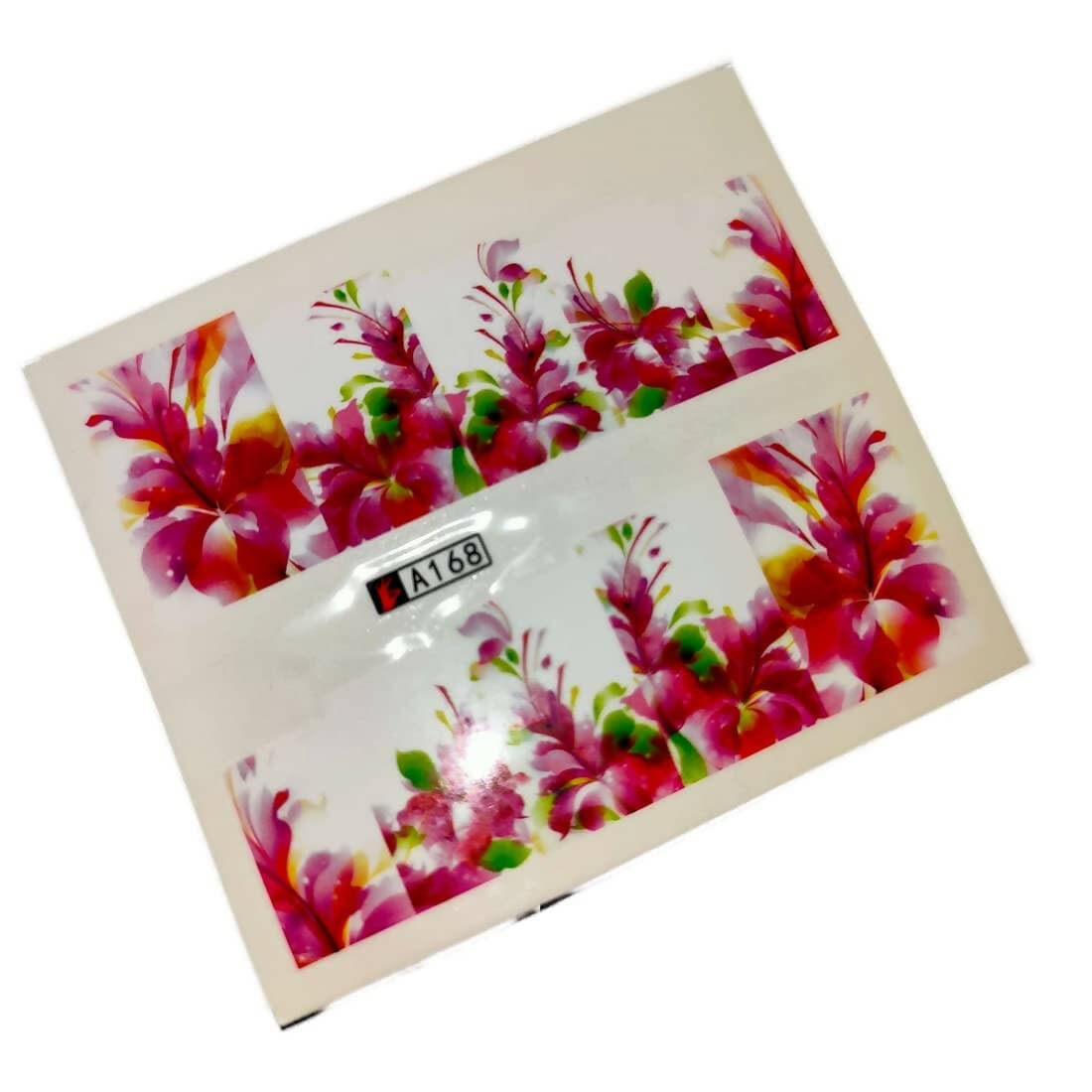 SENECIO Pink Hibiscus A168 Nail Art Manicure Decal Water Transfer Sticker (2 Sheets) - HalfPe