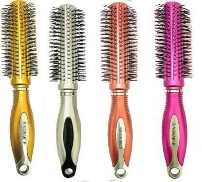 Bingeable Salon Professional Round Hair Brushes with Soft Bristles (Multicolor,Pack of 4) - HalfPe