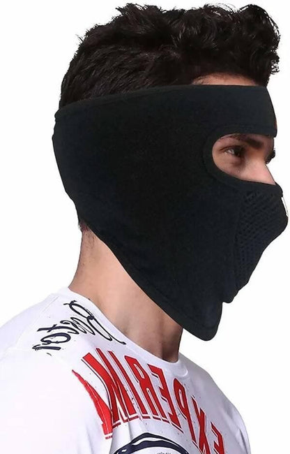 Black Bike Face Mask for Men & Women (Size: Free) - HalfPe