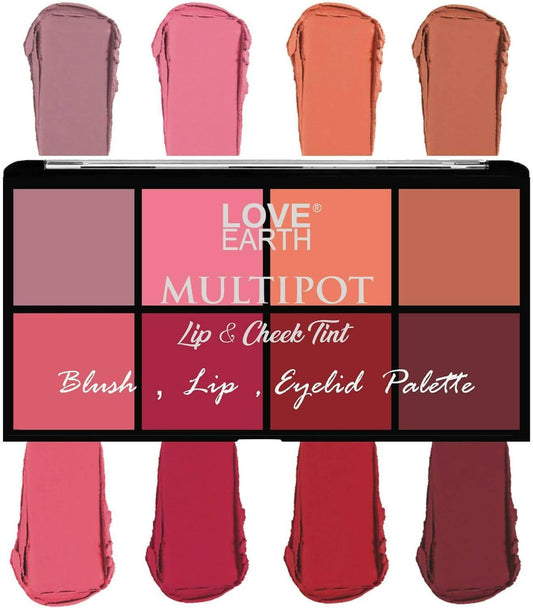 Love Earth Blush, Lips, Eyelid Palette with Richness of Jojoba Oil And Vitamin-E for Blush, Lips, Eyelids - HalfPe