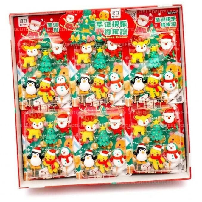 Le Delite Christmas Theme Erasers for Christmas Return Gifts - HalfPe