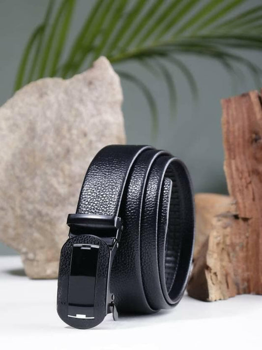 ZEVORA Genuine Leather Belt (Black) - HalfPe