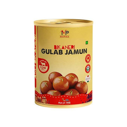 MAPAA's Bikaneri Gulab Jamun 20 Pcs Per Can 1 KG Tin Pack - HalfPe