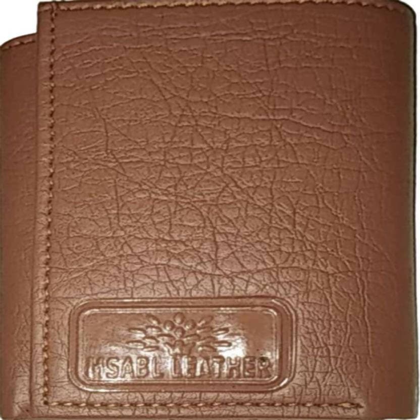 Men Tan Artificial Leather Wallet (5 Card Slots) - HalfPe