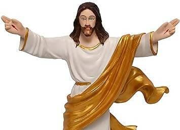 KariGhar® Risen Christ 18 inches Catholic Idol Perfect for Prayer Room/Drawing Room/Bedroom/Gifting & Decoration Purpose (9 x 37 x 46 cm) (Gold) - HalfPe