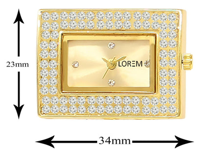 LOREM Gold Square Braclet Analog Watch For Women LR247 - HalfPe