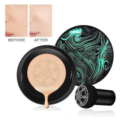 Sunisa 3in1 Air Cushion CC & BB cream with Mushroom Head Waterproof Brighten Face tone Foundation with Green Tea masks - HalfPe