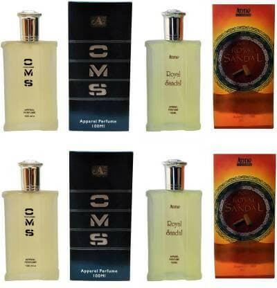 Aone CMS and Royal Sandal Perfume 100ml each (Pack of 4, 400ml) - HalfPe