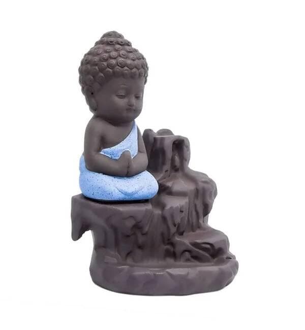 Monk Backflow Incense Burner, Purple Sand Little Monk High Mountain - HalfPe