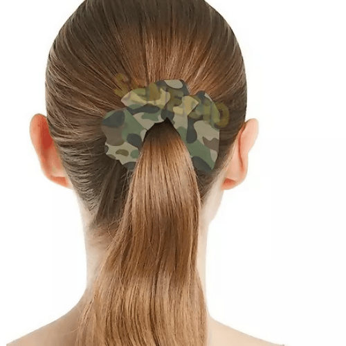 SENECIO Set of 3 Camouflage Army Military Print Cotton Hair Tie Ponytail Holder Scrunchies (Pattern Colour May Vary) - HalfPe