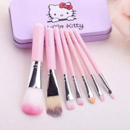 Bingeable 7 Pcs Black Hk Professional Makeup Brushes Set Soft Synthetic Multi Purpose Makeup Brushes Set (PACK OF 2) (Pink\Multi color) (Pack of 7) - HalfPe