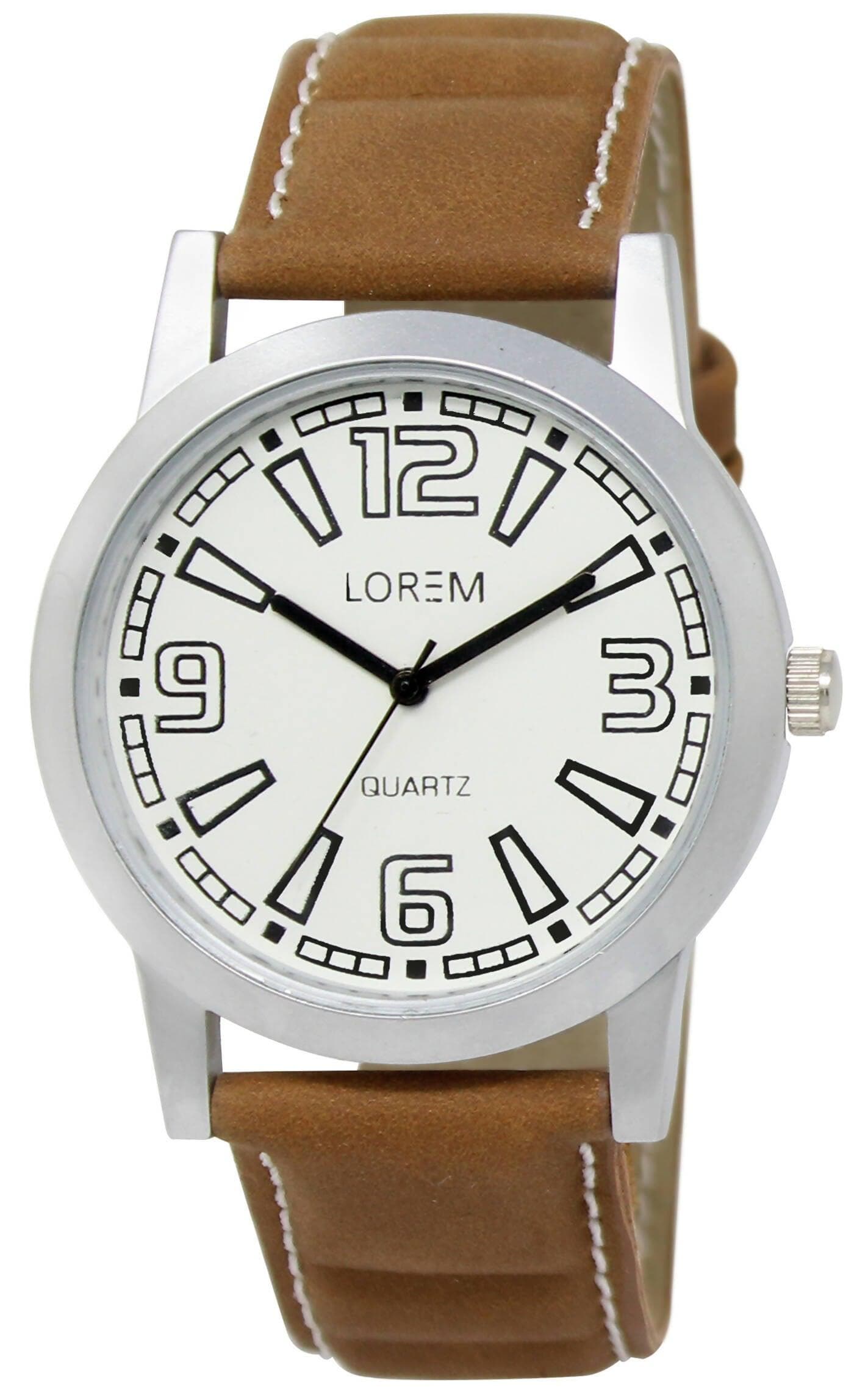 LOREM White Casual Analog Watch For Men LR15 - HalfPe