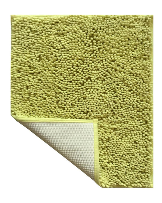 Lushomes Bathroom Mat, 2200 GSM Floor, bath mat Mat with High Pile Microfiber, anti skid mat for bathroom Floor, bath mat Non Slip Anti Slip, Premium Quality (12 x 18 Inch, Single Pc, Green) - HalfPe